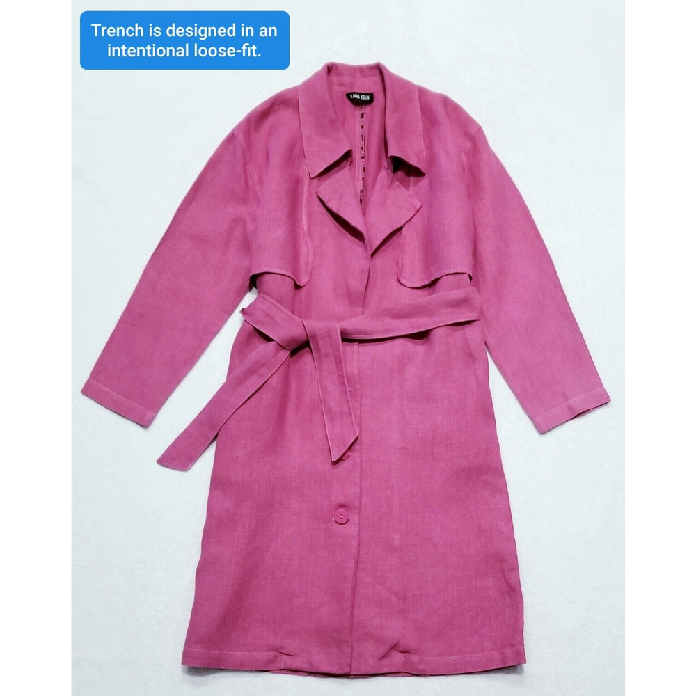 ILANA KOHN "perfect dress up-down" linen trench garmentory pocket jacket $465 S - Picture 8 of 12